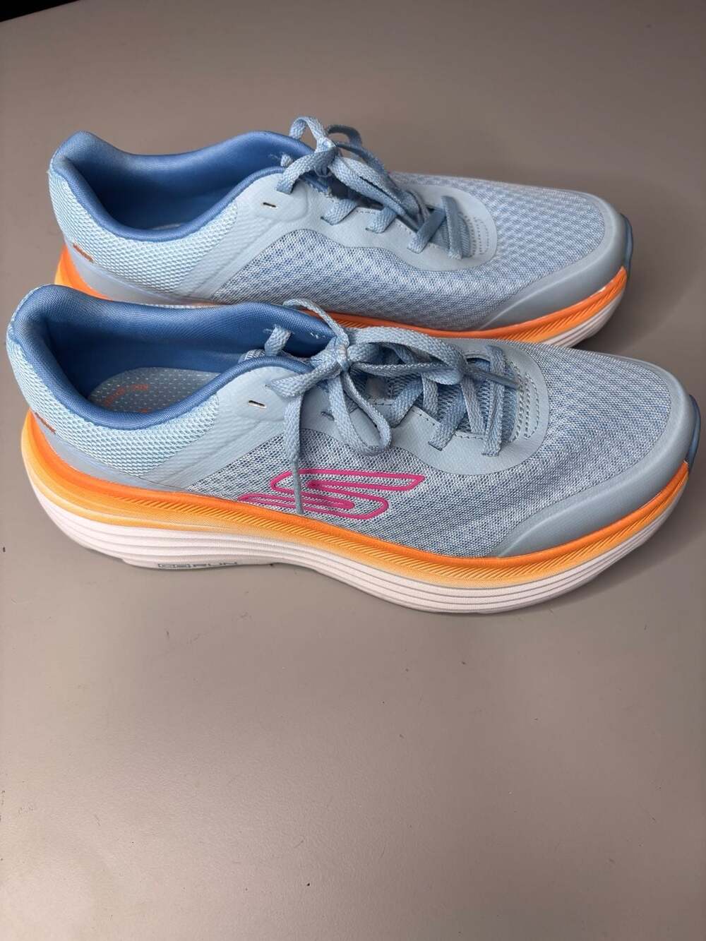 Skechers Max Cushioning Endeavour Women's Athletic Running Shoes Blue Orange 129